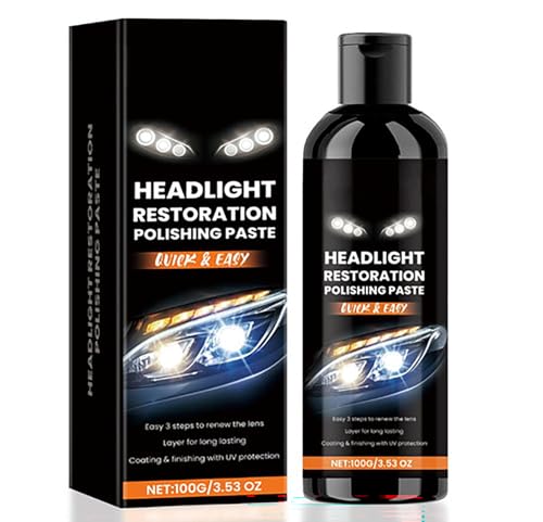 Headlight Stain Removal Polishing Paste, Professional Vehicle Headlight Cleaning Polishing Kit, Anti-Yellow Headlight Polish Cleaner for Lights Long-Lasting Clarity,Enhancing Brightness (1pc)