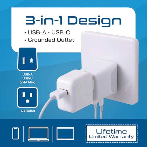 Image of Australia, New Zealand, China Travel Adapter Plug by Ceptics, Dual USB Input - Ultra Compact - USA to Type I - Perfect for Cell Phones, Chargers, Cameras, Tablets, and More (CTU-16)