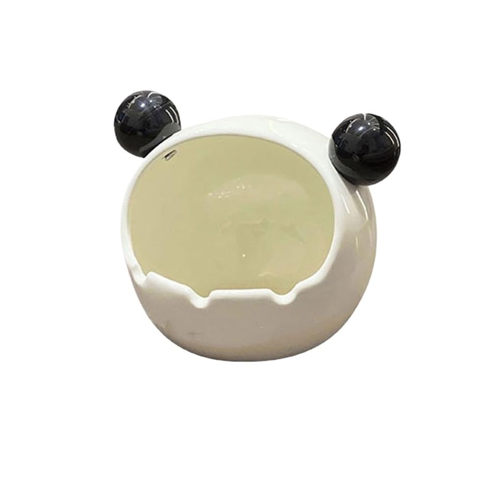 Indoor Decorative White Ceramic Ashtray Portable Desktop for Outside Indoor Home Office Decor or Put key Candy for Desktop