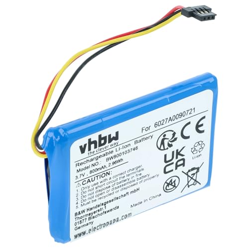 vhbw Batería Recargable Compatible con Tomtom Start 45, 45M, 45TM, 50M, 50TM, 55, 55M, 55TM navegador, navi, GPS (800 mAh, 3,7 V, Li Ion)