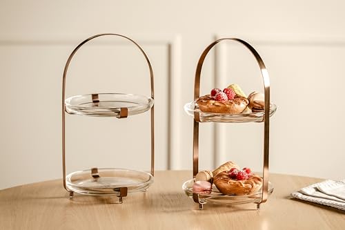 Présentoir à gâteaux en verre pour optimiser l'espace de table de buffet encombrée - 4