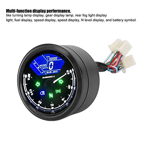 Compteur kilométrique de vitesse LCD imperméable moto rétroéclairé 12V
