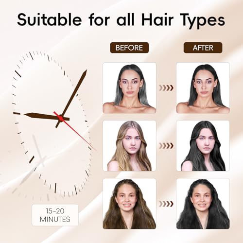 Image of IIIMEIDU Black Hair Dye Shampoo 3 in 1, Natural Hair Dye Semi Permanent Hair Color, Gray Hair Cover Up, Ginger Essence shampoo for Color Treated Hair for Women and Men (500ml) 1
