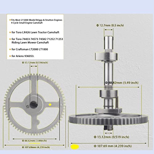 image for Giltswift 793880 84005207 Camshaft Replacement for Briggs & Stratton 7