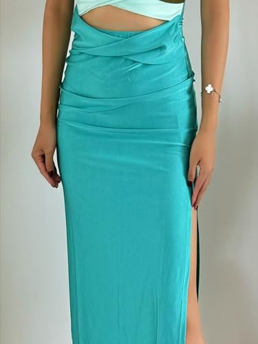 Image of heyheyshine Patchwork Y2K Strapless Dress Party Sleeveless Backless Sexy Hollow Out Dresses Women Summer Beach