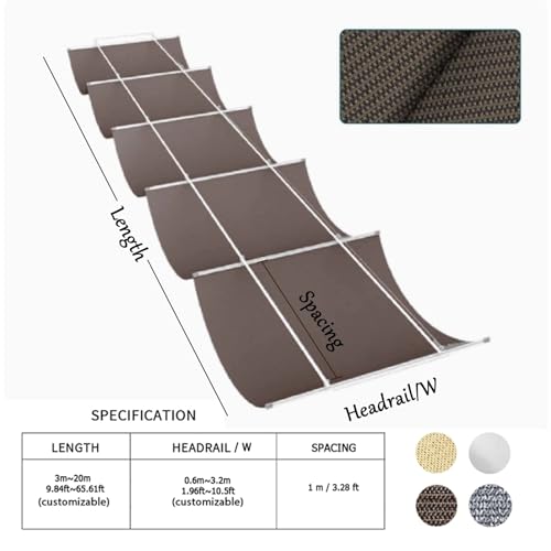 Auvent de rechange pour pergola voile d'extérieur rétractable - 4