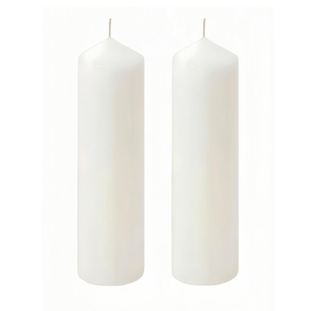 Zestaw świec z białym filarem - 2 bezzapachowe dekoracyjne, imprezy, duże świece, białe kolumny świec, prześwit świec kolumnowych lub kwanzaa, 6 cm x 15 cm (2 szt., 5 cm x 20 cm)
