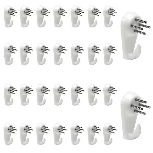 Image of 30Pcs Hardwall Hangers for Hardware Picture Hanger Invisible Nail Hangers No Damage Wall Hangers for Photo Frame Art Painting Non-Trace Drywall Stucco Concrete Hooks 1.18 inch x 0.59 inch (LxW)