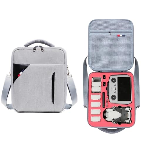 �݊���������܂� DJI Mini 4 PRO �Ή����[�o�b�O �V�����_�[�o�b�O ���s�p�L�����[�P�[�X �|�[�^�u���{�b�N�X Mini 4 Pro RC 2/RC-N2 �R���g���[���[ �h���[���A�N�Z�T���[�Ή�(Grey Red)