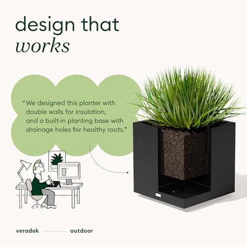 Image of Veradek Block Series Cube Planter - Square Outdoor Planter