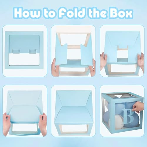 Image of Rozi Decoration Blue Baby Balloon Box for Decorations Items Set of 4 Pcs | Welcome Prince Decoration | Birthday Decoration Baby Box