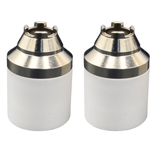 P80 Plasma Cutting Torch Tip Nozzle Protective Covers in Fiberglass, Insulator Part, Equipment Accessories Replacement for CUT-100 Metal Cutter Machine, Consumables Tools and Cutting Gun (White, 2PCS)