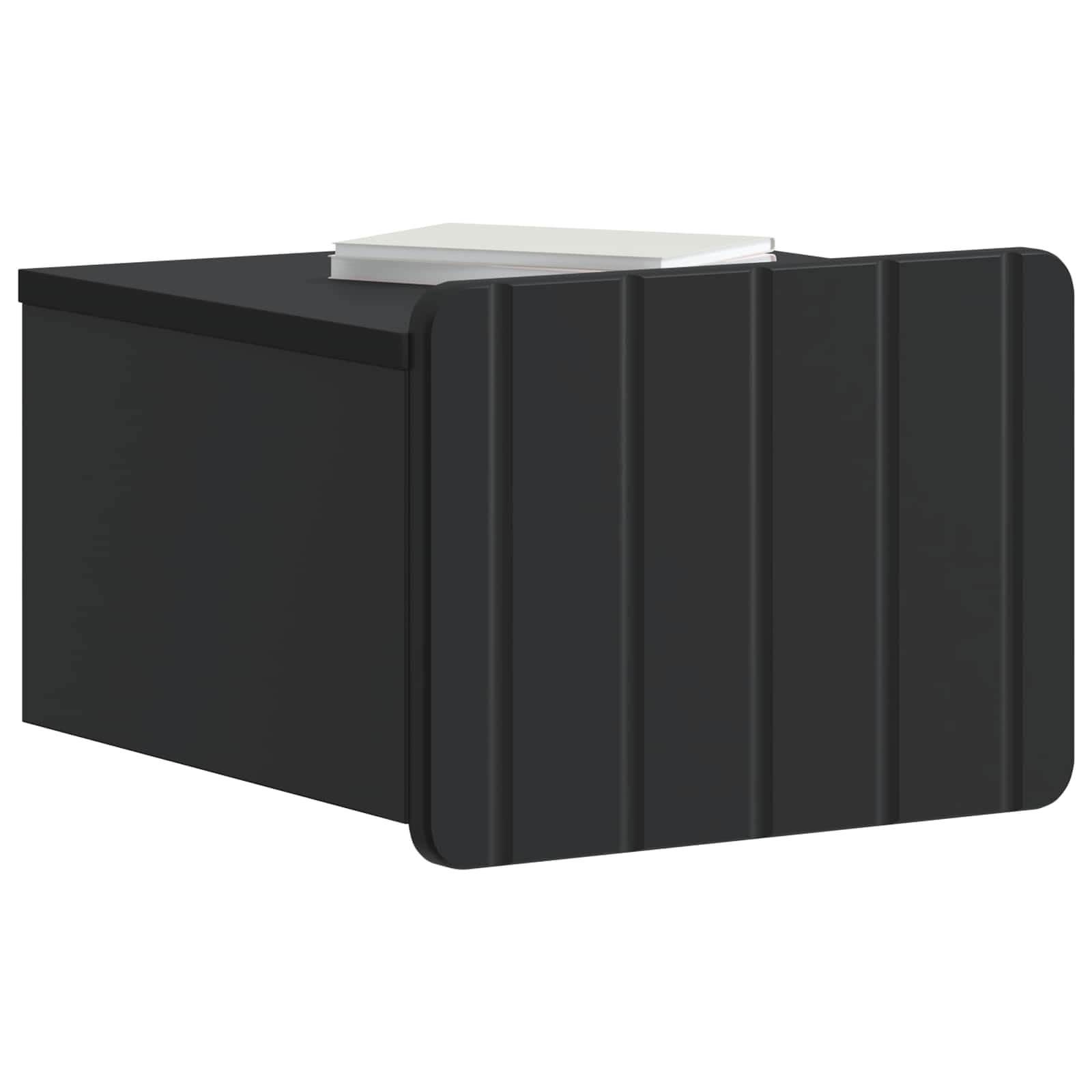 Mobiletto Da Notte A Muro 2 Pezzi Nero 33 x 34,5 x 24 cm | Legno Ingegnerizzato, 2 Cassetti, Montaggio A Parete, Stile Vintage, Per Camera Da Letto