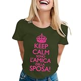 Camiseta de manga corta con cuello redondo y estampado de letras para mujer de verano, Ejercito Verde, M