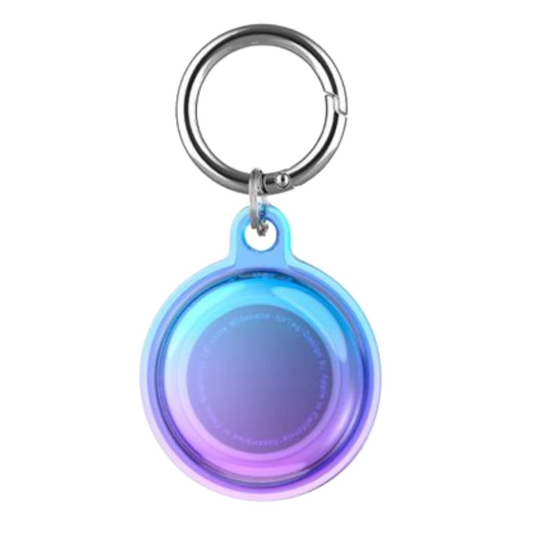 Tech-2-Go Tech2Go's Premium Heavy Duty Airtag Case Keychain Full Enclosure Stylish Gradient Color Waterproof Protective Case for Airtag (Gradient Blue & Purple) (Gradient Blue & Purple)