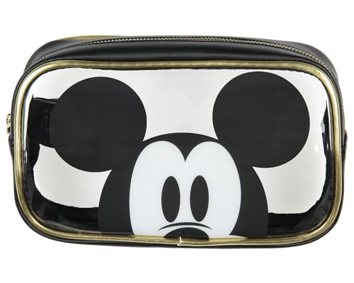 Bioworld Disney Mickey Mouse 3-Piece Toiletry Bag Set With Clear Cosmetic Bag Beauty Essentials Storage Gift Set4