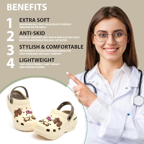 Image of DOCTOR HEALTH SUPER SOFT Women's Cartoon Charm Clogs | Lightweight EVA Slip-On Sandals | Breathable Anti-Slip Casual Garden Shoes for Boys Girls Indoor Outdoor Everyday Wear