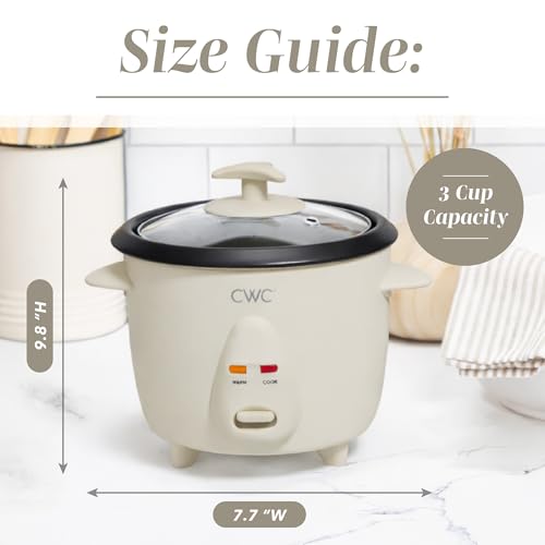 Image of COOK WITH COLOR 6 Cup Rice Cooker 300W - Effortless Cooking and Perfectly, Cooks 3 Cups of Raw Rice for 6 Cups of Cooked Rice, Sand | 300W, Cooks 3 Cups Raw Rice, Effortless Cooking, Perfectly Cooked Rice