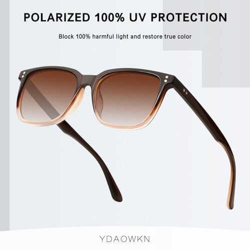 YDAOWKN Polarized Sunglasses for Women Men Retro Design Style Trendy Classic Sun Glasses UV400 Protection4