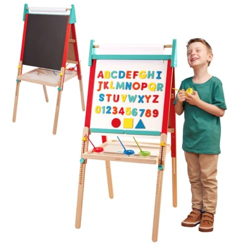 Image of Battat Kids Art Easel, All-in-One Creation Station, Wooden Double-Sided
