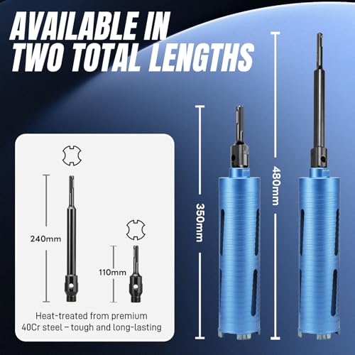Trépan diamant 132 mm avec adaptateurs SDS Plus pour perçage maçonnerie - 3