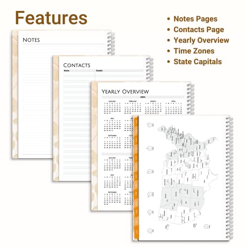 Cranbury Large Academic Planner 2023-2024 (Leaves), 8.5X11" Daily Weekly Monthly Calendar Planner, Use To June 2024, Schedule Planner Book With Monthly Tabs, Poly Bookmark, Back Pocket, Stickers #TOP3