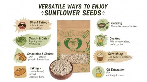 Image of Parshutara Farm Sunflower Seeds 200g | 100% Natural & Raw Surajmukhi Beej | High Protein & Fiber | Healthy Snack for Eating & Roasting