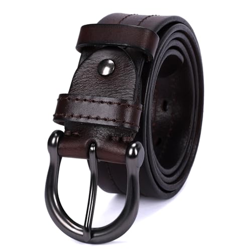 HOLMANSE Italian Vegetable Tanned Leather Belt for Men Western Cowboy Casual Jean Belt 1.5 Wide 7 Holes Gift Box Packaging