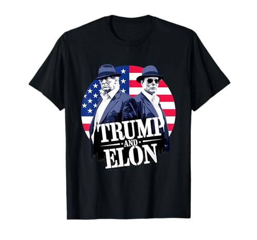 Trump And Elon 2024 Presidential Election American Flag T-Shirt