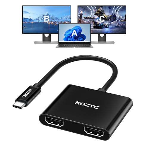 Contenuto della confezione: 1 adattatore KOZYC USB-C 3.0 a HDMI Dual Display, 1 manuale utente (lingua italiana non garantita). In caso di domande, non esitate a contattare il nostro servizio clienti amichevole.