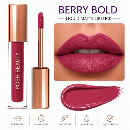 Image of Liquid Lipstick - Berry Bold | WATER PROOF ,LONG LASTING,SMUDGE PRPPF,LIGHTWEIGHT TEXTURE,