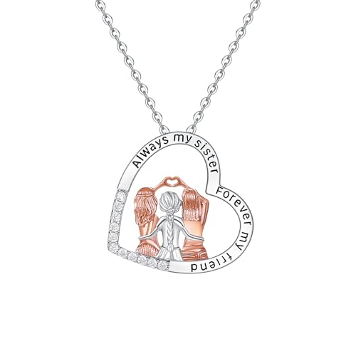 Collier de graduation sœUr mèRe fille en argent avec pendentif FR1