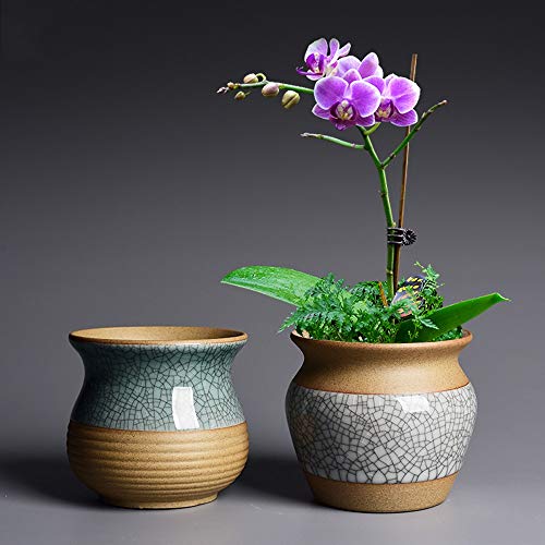 Pot de fleurs en céramique idée cadeau YRYRYW jardinière intérieure avec trou - 3