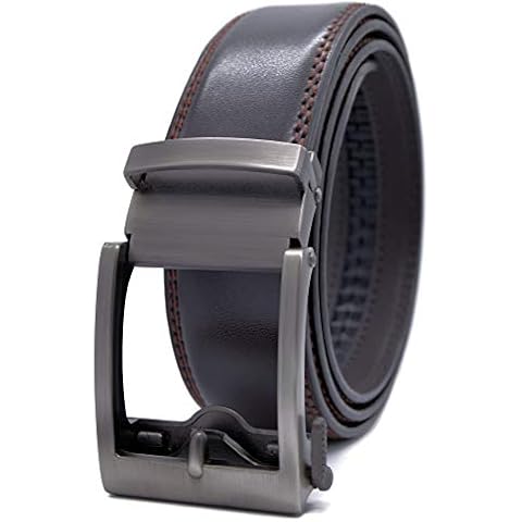 Aventus The Classic - Matte Silver Buckle with Double Stitched Brown Leather Belt, Custom: Up to 40'' Waist Cover
