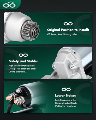 Image of SCITOO Starter Motor fit for Nissan for Altima 2.5L 2013-2018,for Nissan for Rogue 2.5L 2014-2018 Replacement Starter 19163