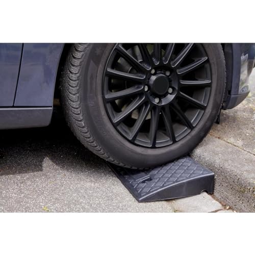 cartrend Bordsteinrampen 2er-Set, tragbar, Rollstuhlrampe für Auto, Motorrad, Rollstuhl, Rollator, schwarz