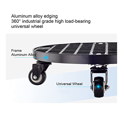 Support à plantes en métal robuste avec roulettes 43cm pour pots de fleurs