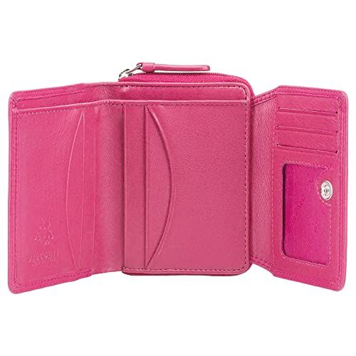 Visconti Heritage -30 Soft and Light Small Leather Trifold Wallet (Fuscia)2