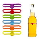 Marcadores de Copas de Vino - Etiquetas Reutilizables para Bebidas, Marcadores para Vasos, Etiqueta de Tira de Silicona | Etiquetas de Identificación para Vino, Champán, Copas de Cóctel, Fiestas y Ent