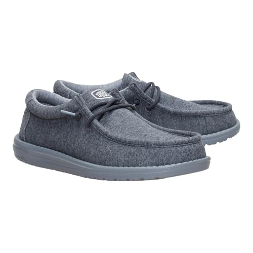 Image of HEYDUDE Men's Wally Stretch Jersey Slip On Shoes | Lightweight Comfortable Travel Loafers with Elastic Laces