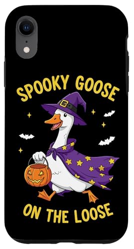 Spooky Goose On The Loose Funny Witch Pumpkin Halloween スマホケース iPhone XR 用