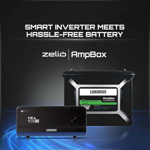Image of Luminous Zelio 1100+AMP Box AB18060 Combo - 900VA /12V Pure Sine Wave Inverter & Gel Battery Combo | 3hr Backup | Maintenance-Free | Eco-Friendly | 60 Months Battery Warranty