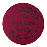 4 Stück Filz Glas Tasse Untersetzer mit Name Familienname Cocktail Bar Hausbar