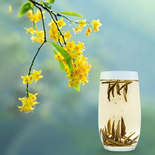 LWXLJMJZC Osmanthus Duft Silver Needle Weißer Tee - Loseblätter - Mit Osmanthus Blüten gemischt, 50g/1.76oz