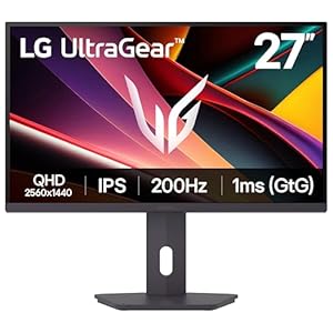 LG 27G610A-B Ultragear QHD (2560 x 1440) Monitor de juegos IPS de 27 pulgadas, 200Hz, 1ms, AMD FreeSync Premium, VESA DisplayHDR 400, HDMI, DisplayPort, inclinación/altura/giro/soporte de pivote, negro