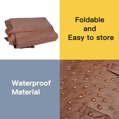 Garment Duffle Bags for Travel,Convertible Carry on Garment Bag with Shoe Compartment,2 in 1 Faux Leather Waterproof Travel Suit Bag with Shoulder Strap for Men Women (Brown) - Thumbnail 6