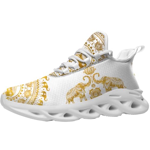 Elephant Shoes Mandala Sneakers Running Walking Tennis Shoes for Men Women