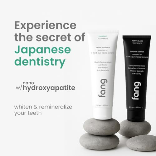 Image of Toothpaste Combo Pack |Fluoride Free Hydroxyapatite, Teeth Whitening, Heals Sensitive Teeth, Fights Cavities, Gum Diseases, Bad Breath, SLS & Chemical Free (Pack of 2, Farm Mint & Activated Charcoal Toothpaste)