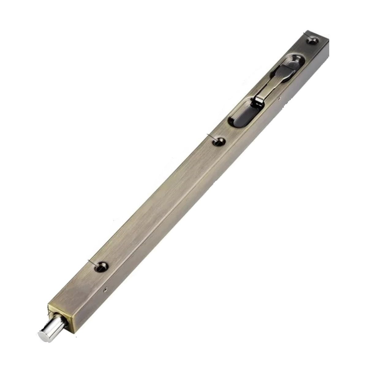 Ayztantine Bronze-12Inch Door Flush Bolt Latch Lock Concealed Door Stainless Steel Flush Bolt Concealed Door Latch Hidden Anti Theft Insert Lock For Double Wooden Doors Security Hardware For Bedroom, Bathroom(Bronze-12Inch)