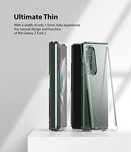Image of Ringke Slim Case Compatible with Samsung Galaxy Z Fold 3, Hard Polycarbonate Thin Transparent Premium Shockproof Lightweight Protective Phone Cover for Z Fold3 5G (2021) - Clear